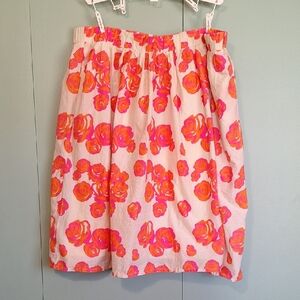 Lane Bryant Cream And Pink Skirt 100% Cotton Size 18 / 20